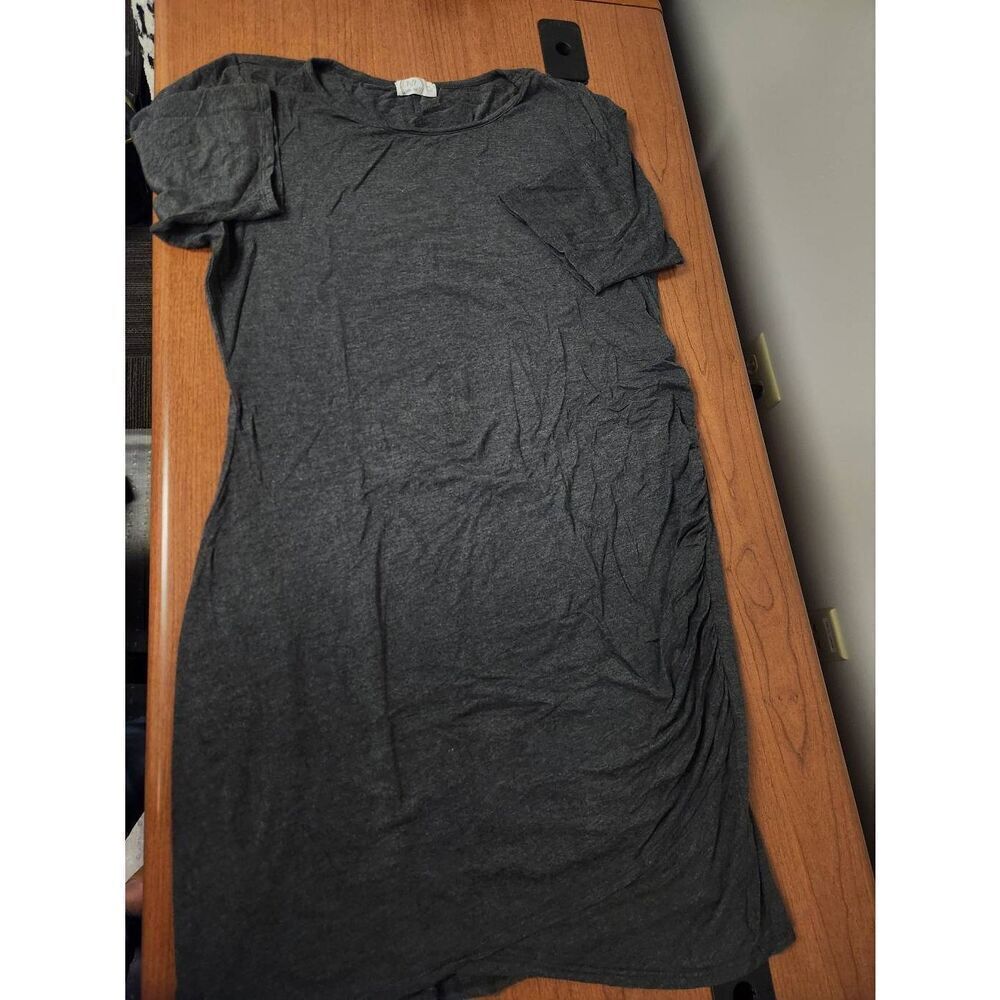 24/7 Comfort Apperal 2X dark gray dress with ruching on the side (L)